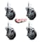 Service Caster 4'' Thermo Rubber Swivel 7/16'' Grip Ring Stem Caster Set with Brake, 4PK SCC-GR20S414-TPRB-TLB-716138-4 - alternate 2